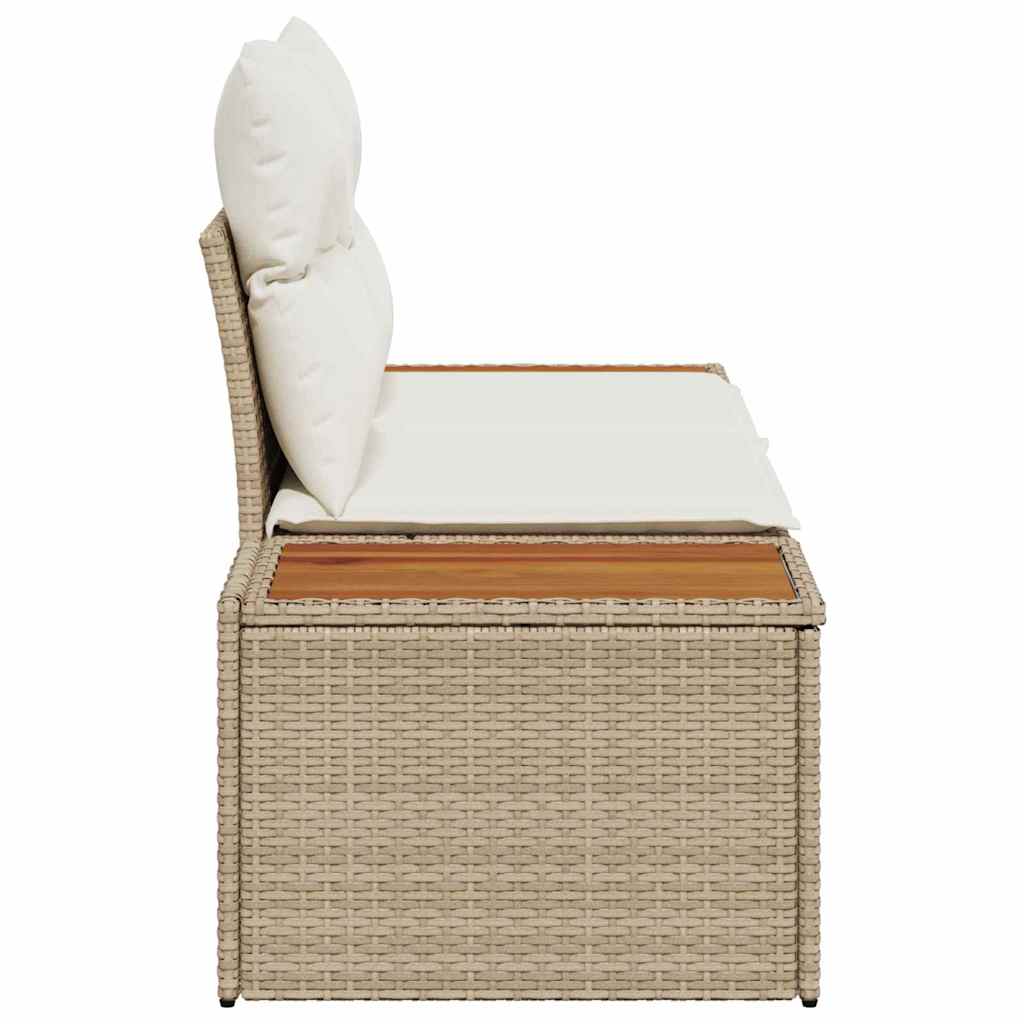 Divano da giardino Nero 184 x 62 x 85cm polyrattan - immagine 6