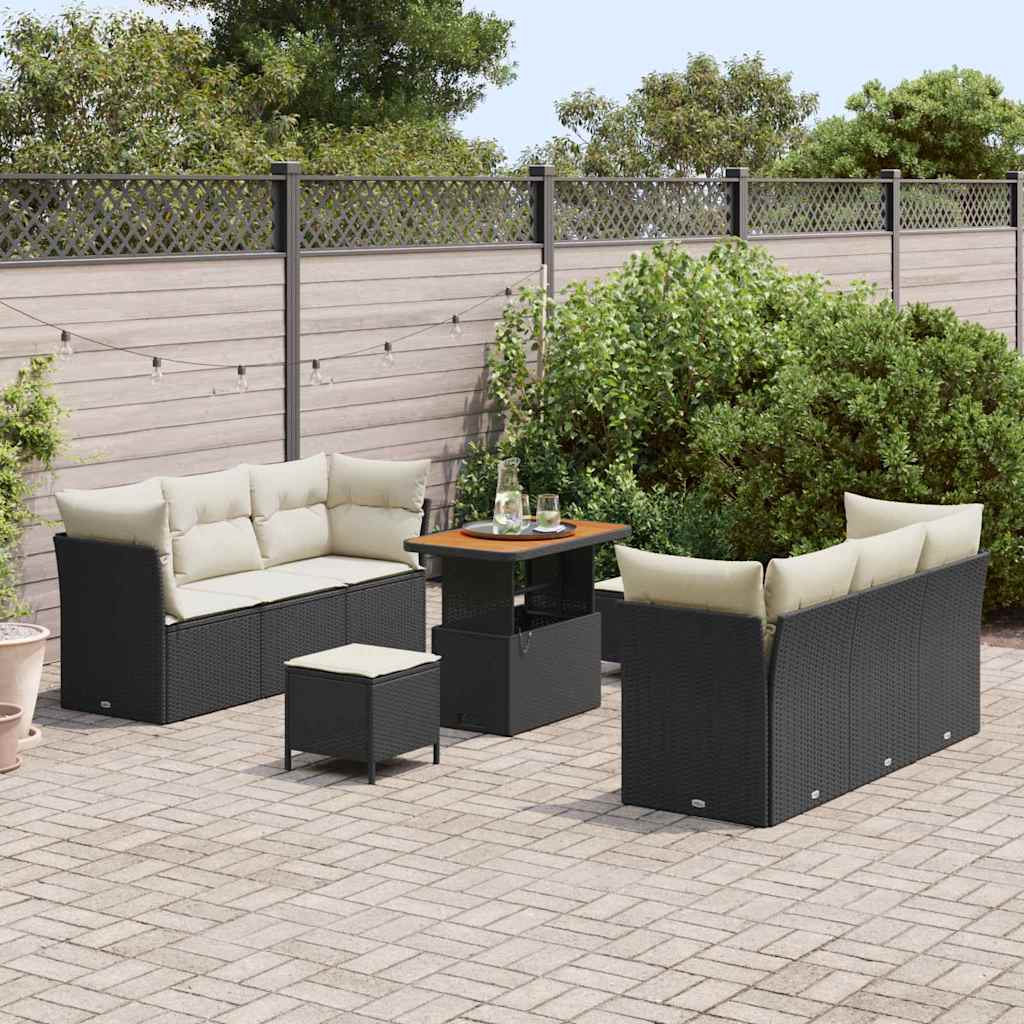 Set Divano da Giardino 9 pcs Grigio polyrattan - immagine 3