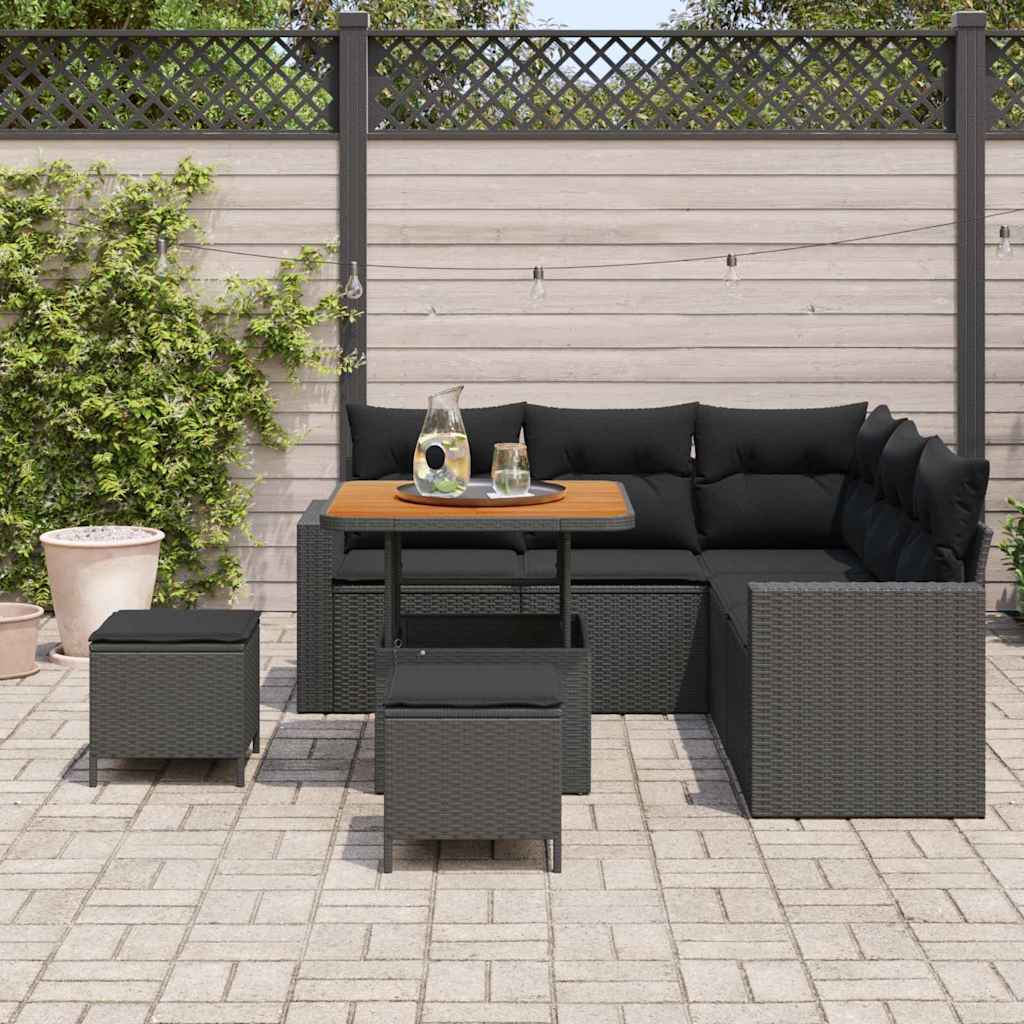 Set Divano da Giardino 8 pcs Grigio polyrattan - immagine 3