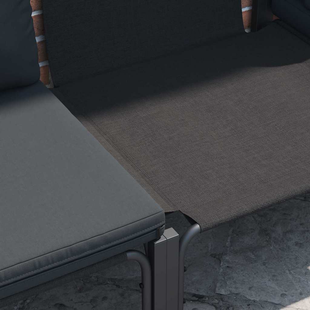 Set Divano da Giardino con cuscino 13 pcs Nero Acciaio - immagine 6