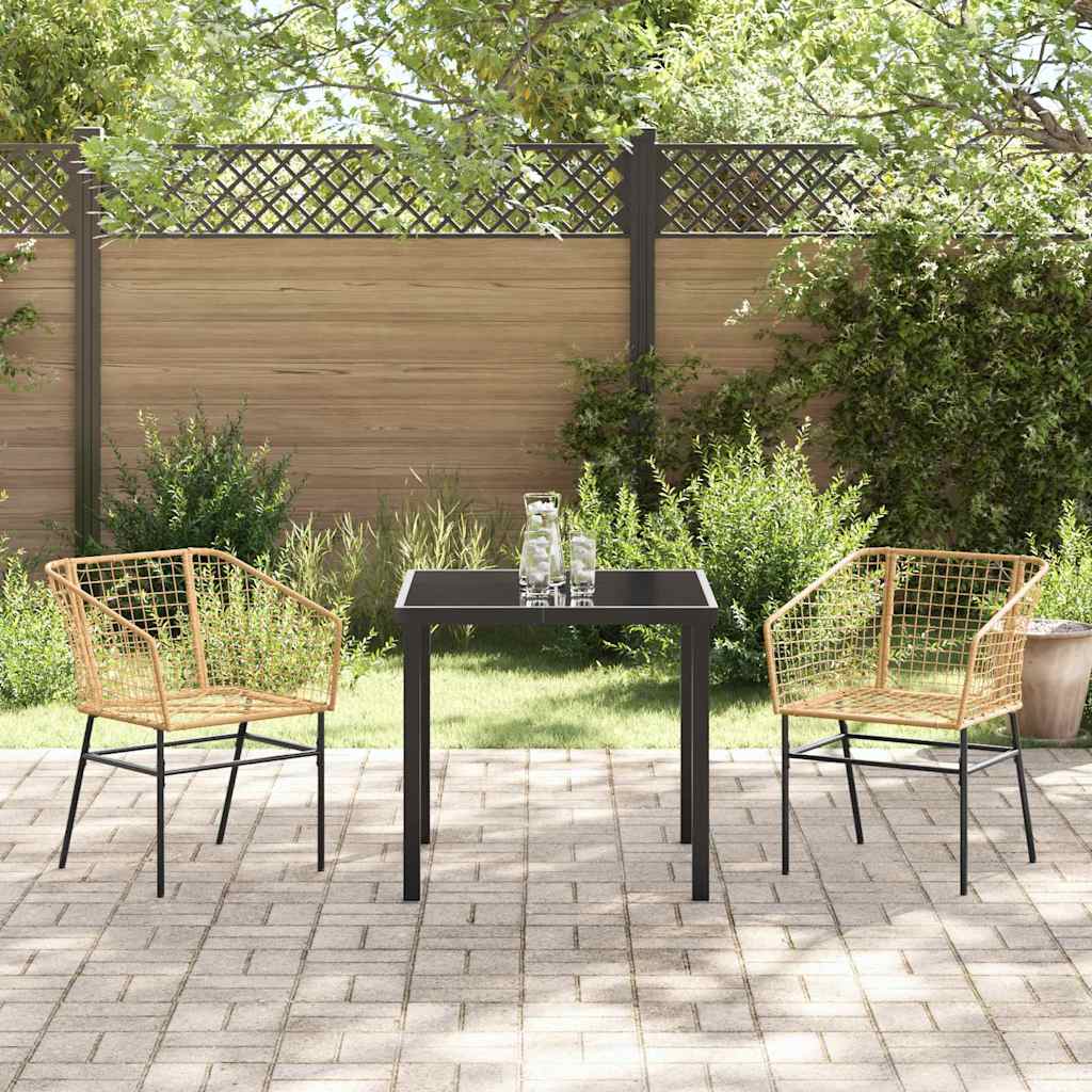 Set da Pranzo per Giardino 3 pcs Marrone polyrattan - immagine 4