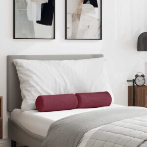 Cuscini a rullo 2 pcs Rosso Vino Ø 15 x 40 cm Tessuto