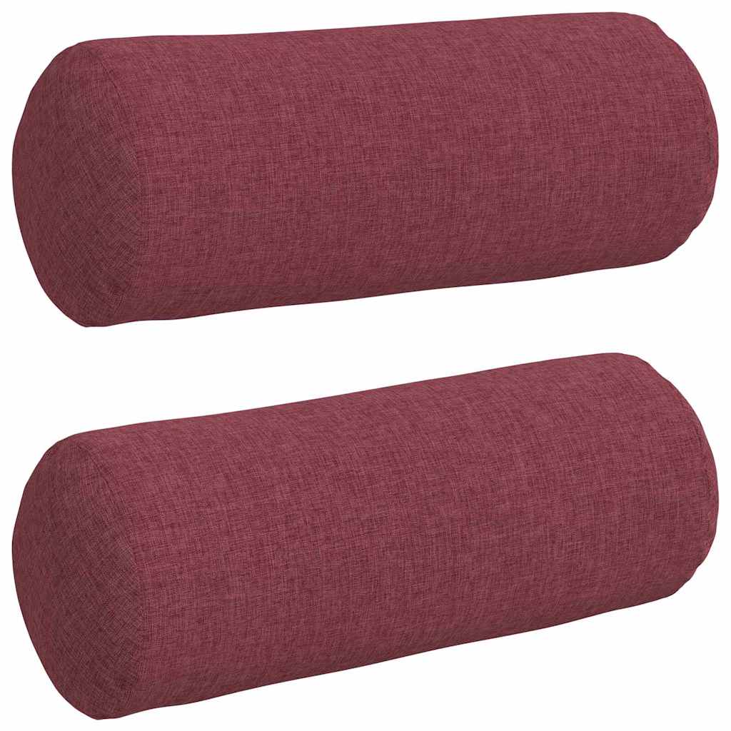 Cuscini a rullo 2 pcs Rosso Vino Ø 15 x 40 cm Tessuto - immagine 2