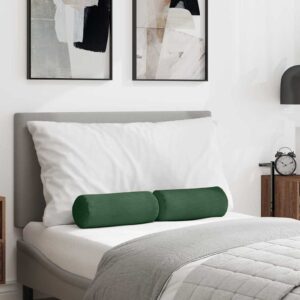 Cuscini a rullo 2 pcs Verde Scuro Ø 15 x 40 cm Tessuto in Cords