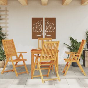 Set da Pranzo per Giardino 5 pz 85x85x74 cm in Legno Massello di Acacia