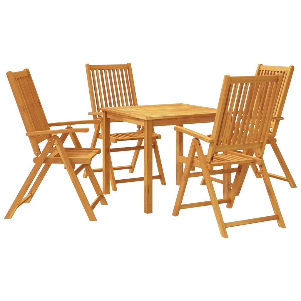 Set da Pranzo per Giardino 5 pz 85x85x74 cm in Legno Massello di Acacia - immagine 2