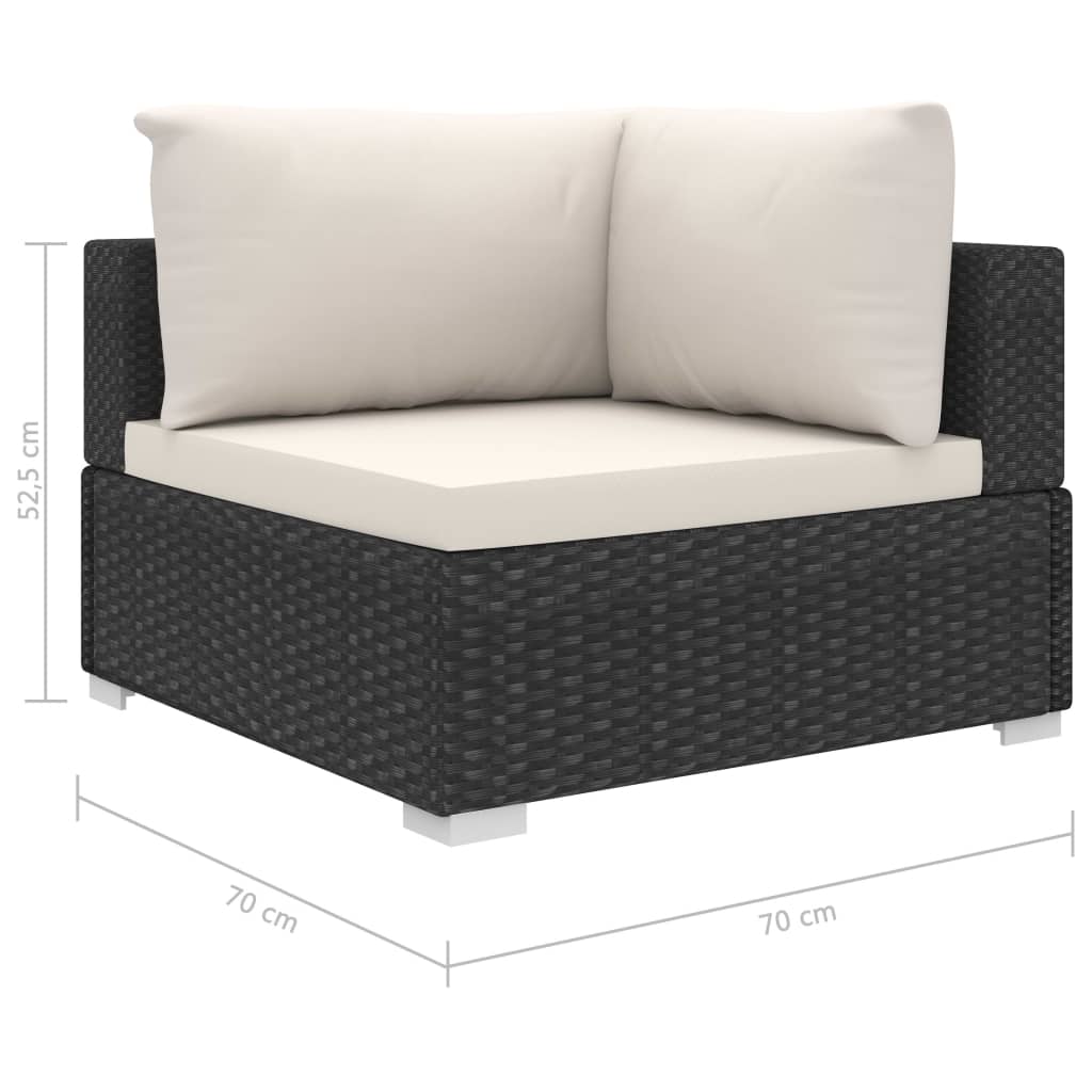 Set Divani da Giardino 5 pz con Cuscini in Polyrattan Grigio - immagine 7