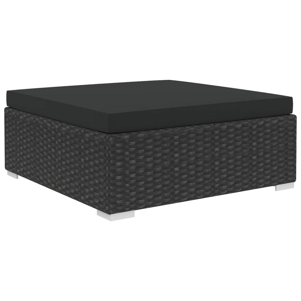 Set Divani da Giardino 12 pz con Cuscini in Polyrattan Nero - immagine 5