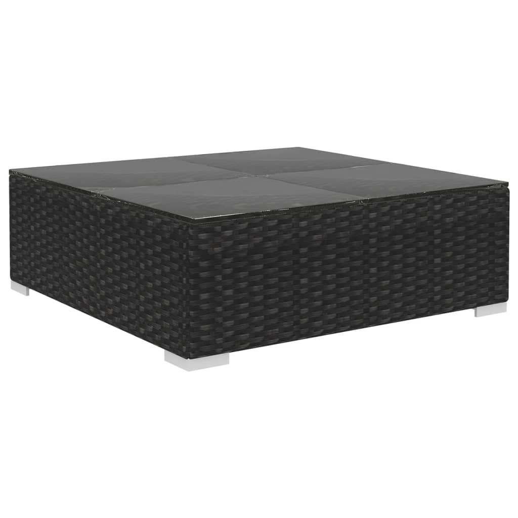 Set Divani da Giardino 8 pz con Cuscini in Polyrattan Nero - immagine 7