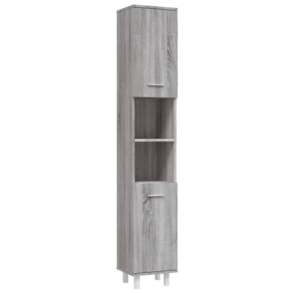 Set Mobili da Bagno 4 pz Grigio Sonoma in Legno Multistrato - immagine 5