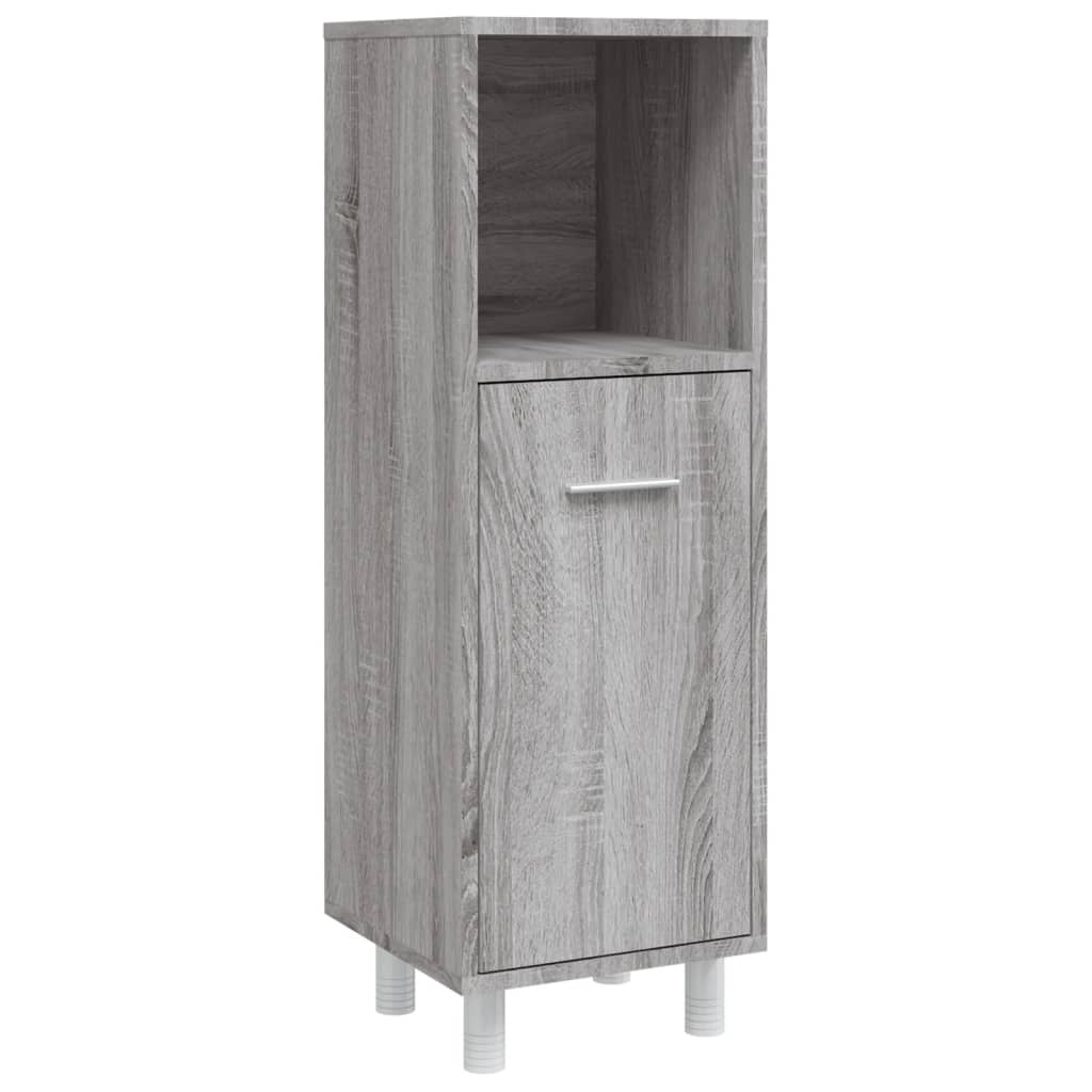 Set Mobili da Bagno 4 pz Grigio Sonoma in Legno Multistrato - immagine 8
