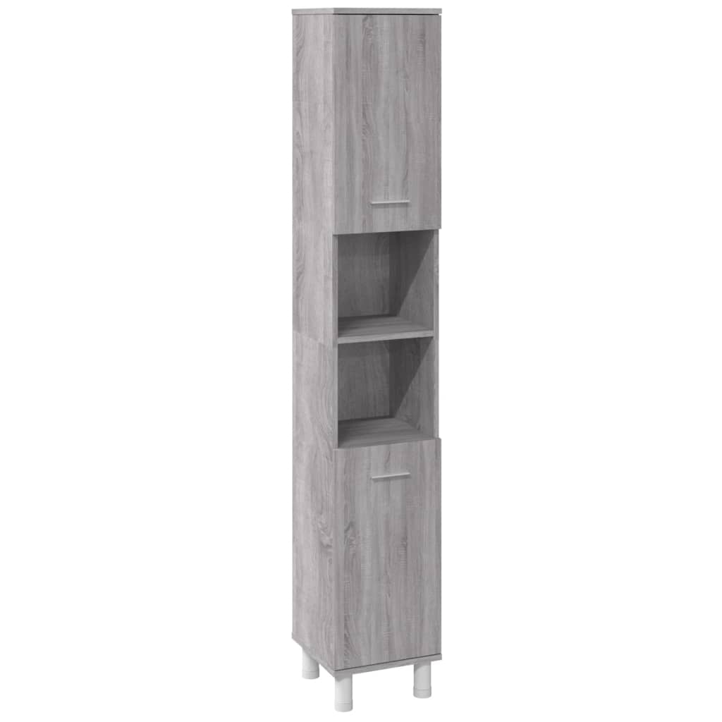 Set Mobili da Bagno 3 pz Grigio Sonoma in Legno Multistrato - immagine 6