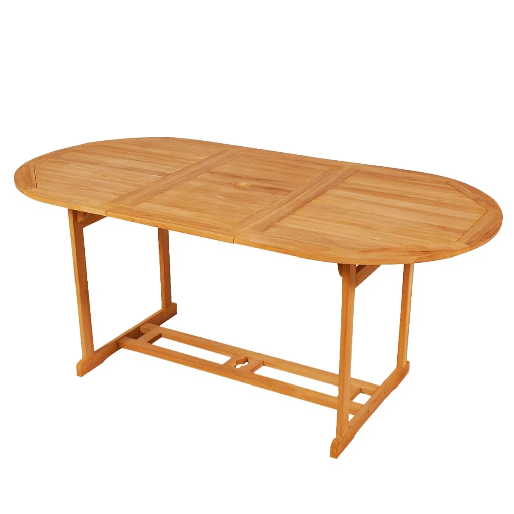 Set da Pranzo da Giardino 7 pz in Legno Massello di Teak - immagine 3