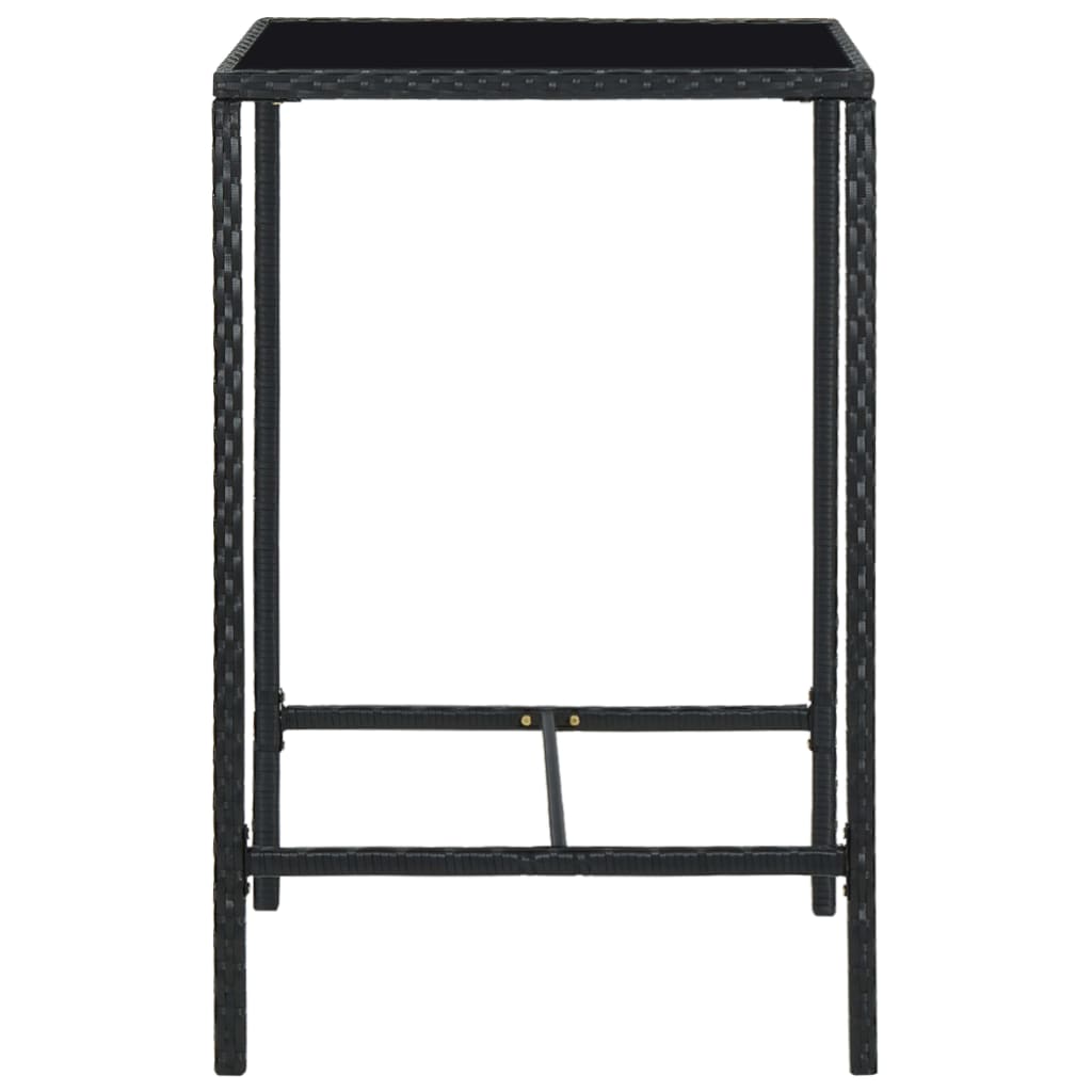 Set Bar da Giardino 5 pz con Cuscini in Polyrattan Nero - immagine 4