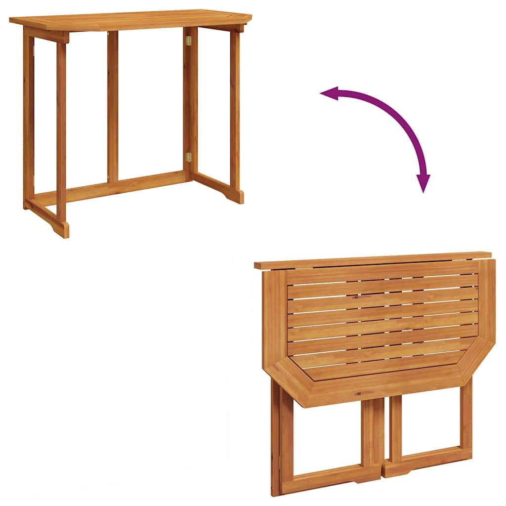 Tavolo da Bistrot 90x50x75 cm in Legno Massello di Acacia - immagine 7