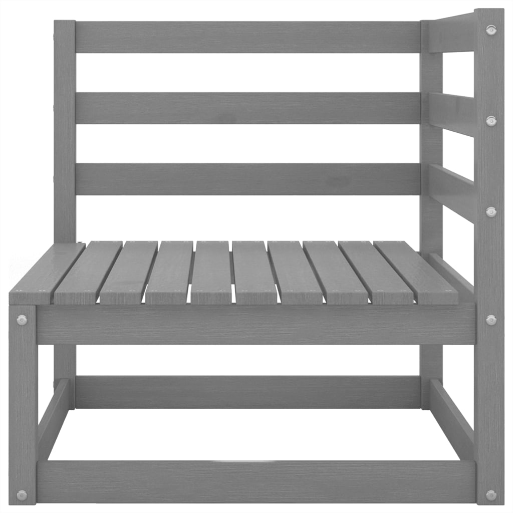 Set Divani da Giardino 11 pz Grigio in Legno Massello di Pino - immagine 4