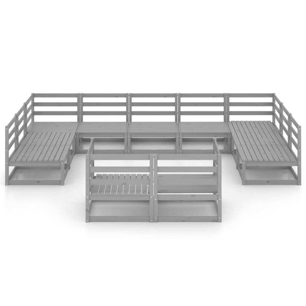 Set Divani da Giardino 11 pz in Legno Massello di Pino - immagine 3