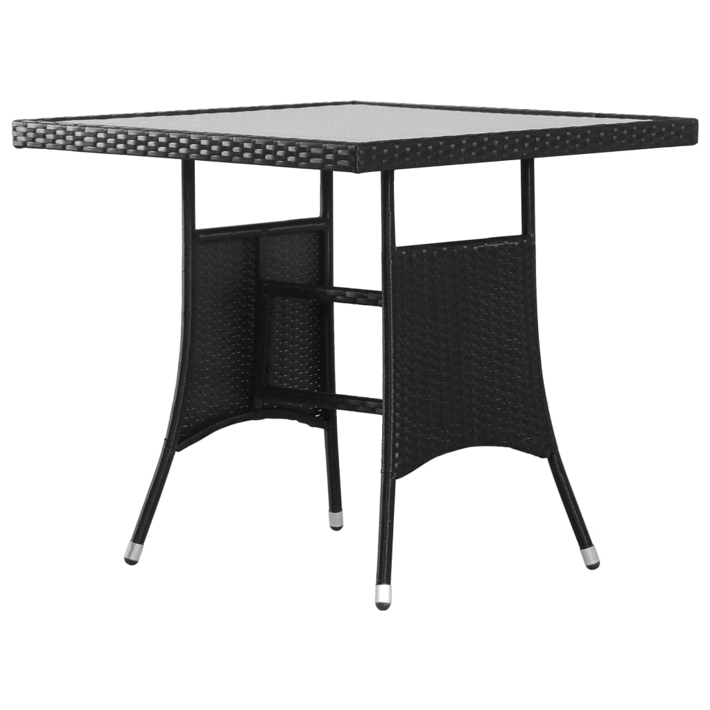 Set da Pranzo da Giardino 3 pz in Polyrattan Nero - immagine 6