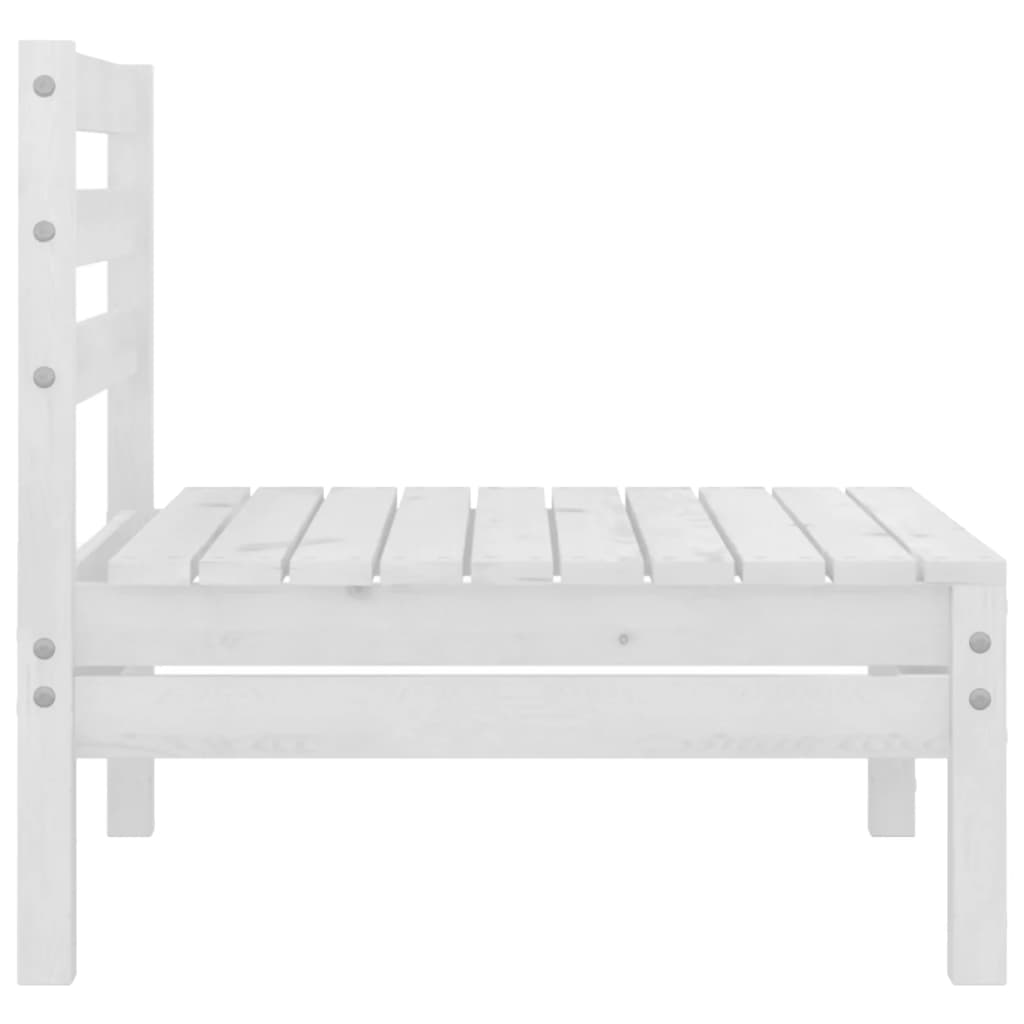 Set Divani da Giardino 6 pz Bianco in Legno Massello di Pino - immagine 8