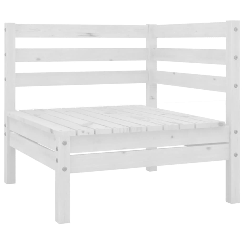 Set Divani da Giardino 6 pz Bianco in Legno Massello di Pino - immagine 3