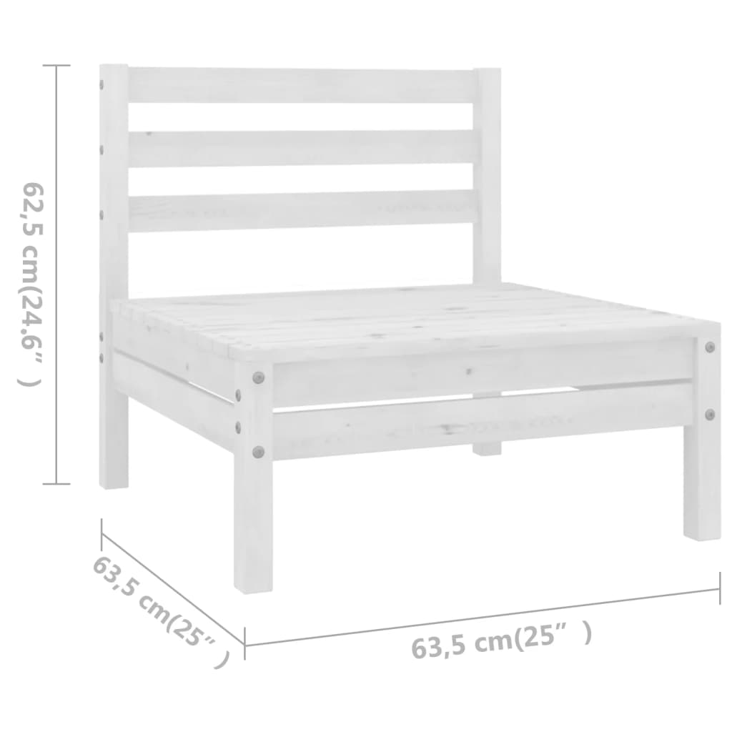 Set Salotto da Giardino 10 pz in Legno Massello di Pino Bianco - immagine 6