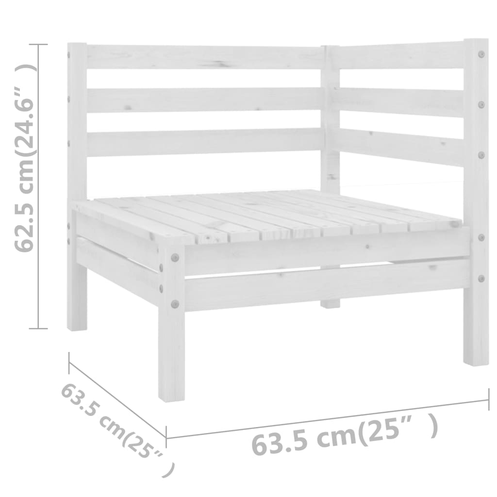 Set Salotto da Giardino 11 pz in Legno Massello di Pino Bianco - immagine 4
