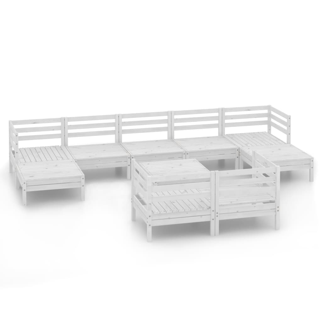 Set Salotto da Giardino 10 pz in Legno Massello di Pino Bianco - immagine 2