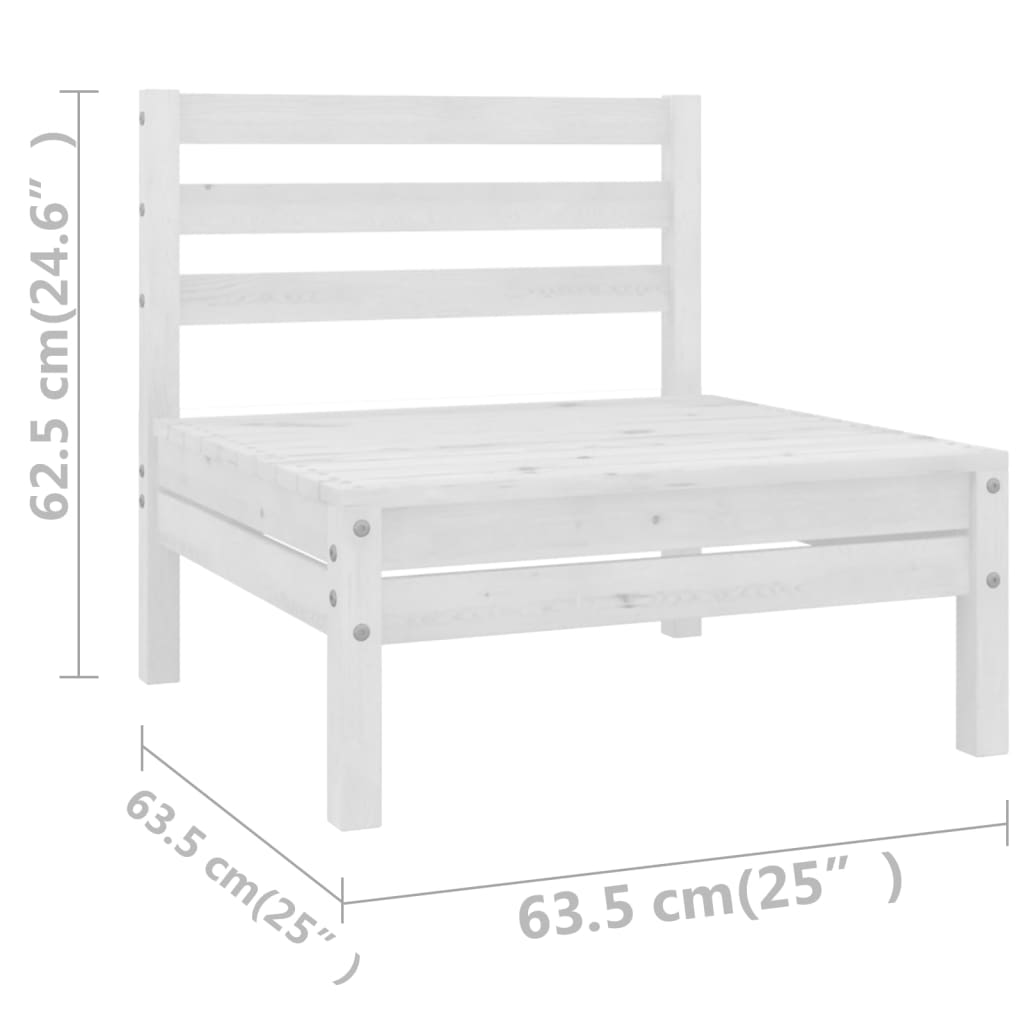 Set Salotto da Giardino 10 pz in Legno Massello di Pino Bianco - immagine 6
