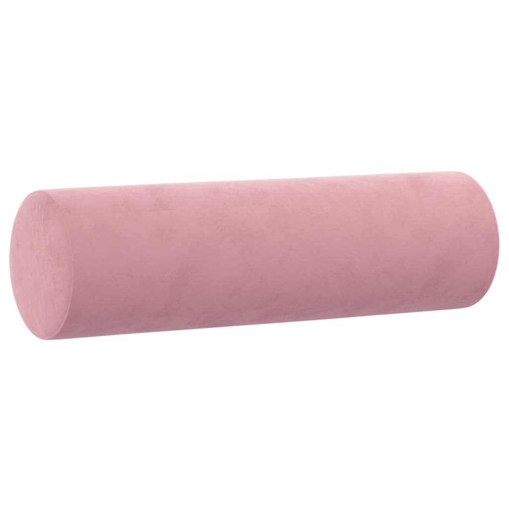 Cuscini Decorativi 2 pz Rosa Ø15x50 cm in Velluto - immagine 3
