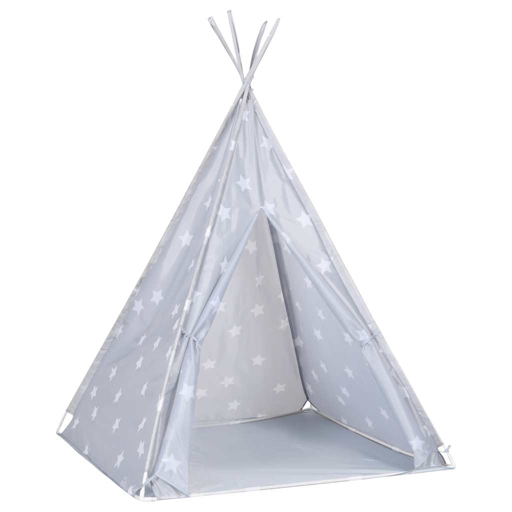 Tenda Tipi Bambini con Borsa Grigio Poliestere 115x115x160cm - immagine 3