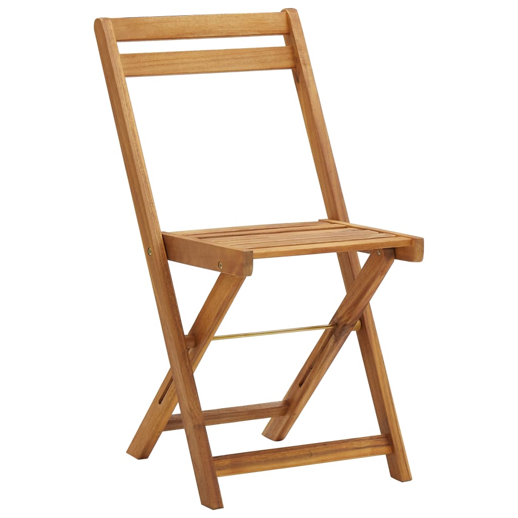 Set da Bistrò Pieghevole 3pz con Cuscini Legno Massello Acacia - immagine 5