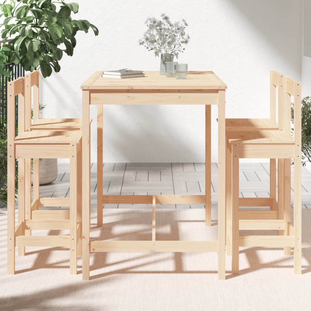 Set Bar da Giardino 5 pz in Legno Massello di Pino - immagine 3