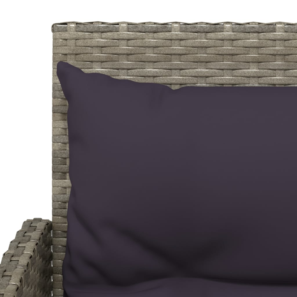 Set Divano a L con Cuscini 2 pz Grigio in Polyrattan - immagine 5