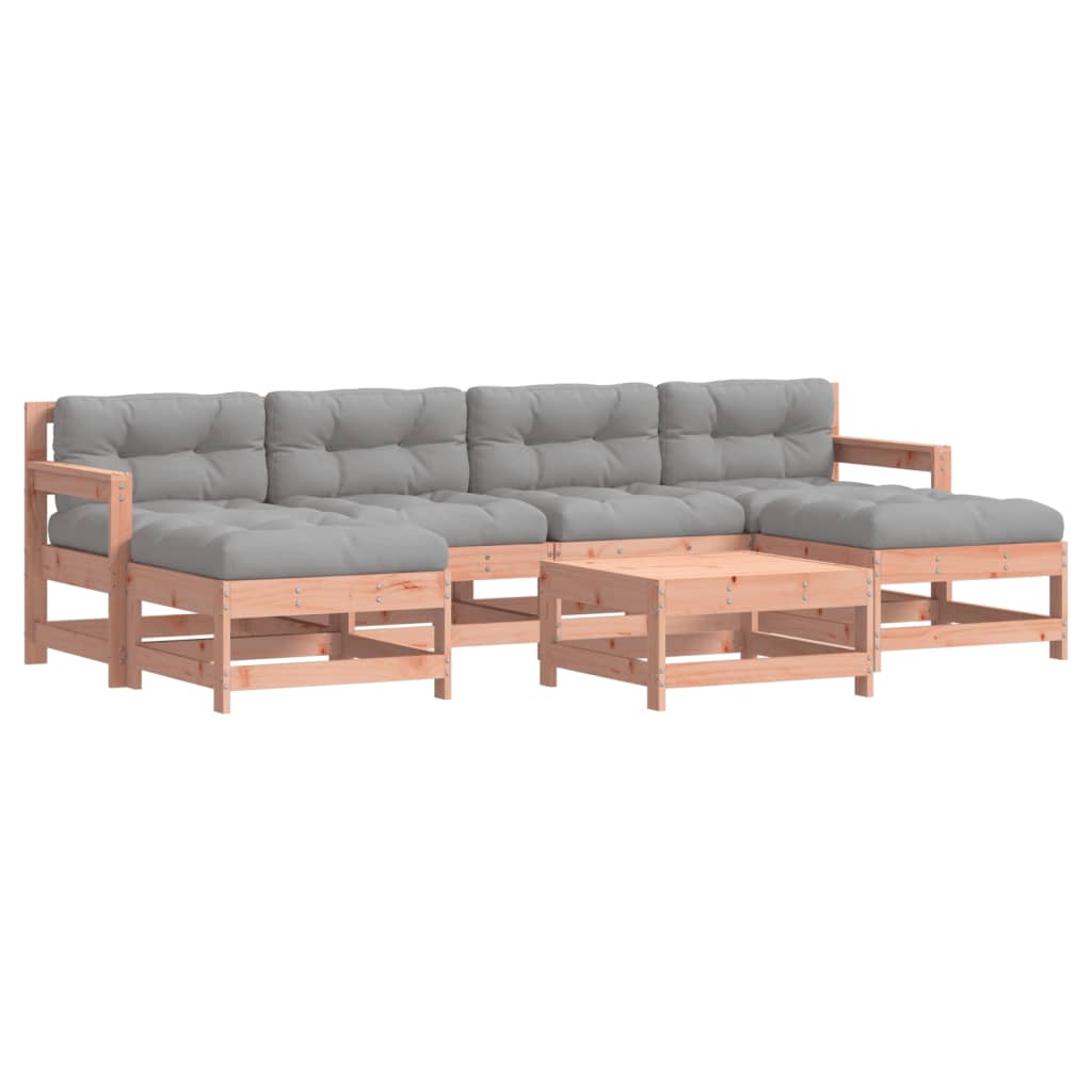 Set Divani Giardino 7 pz con Cuscini Legno Massello di Douglas - immagine 2