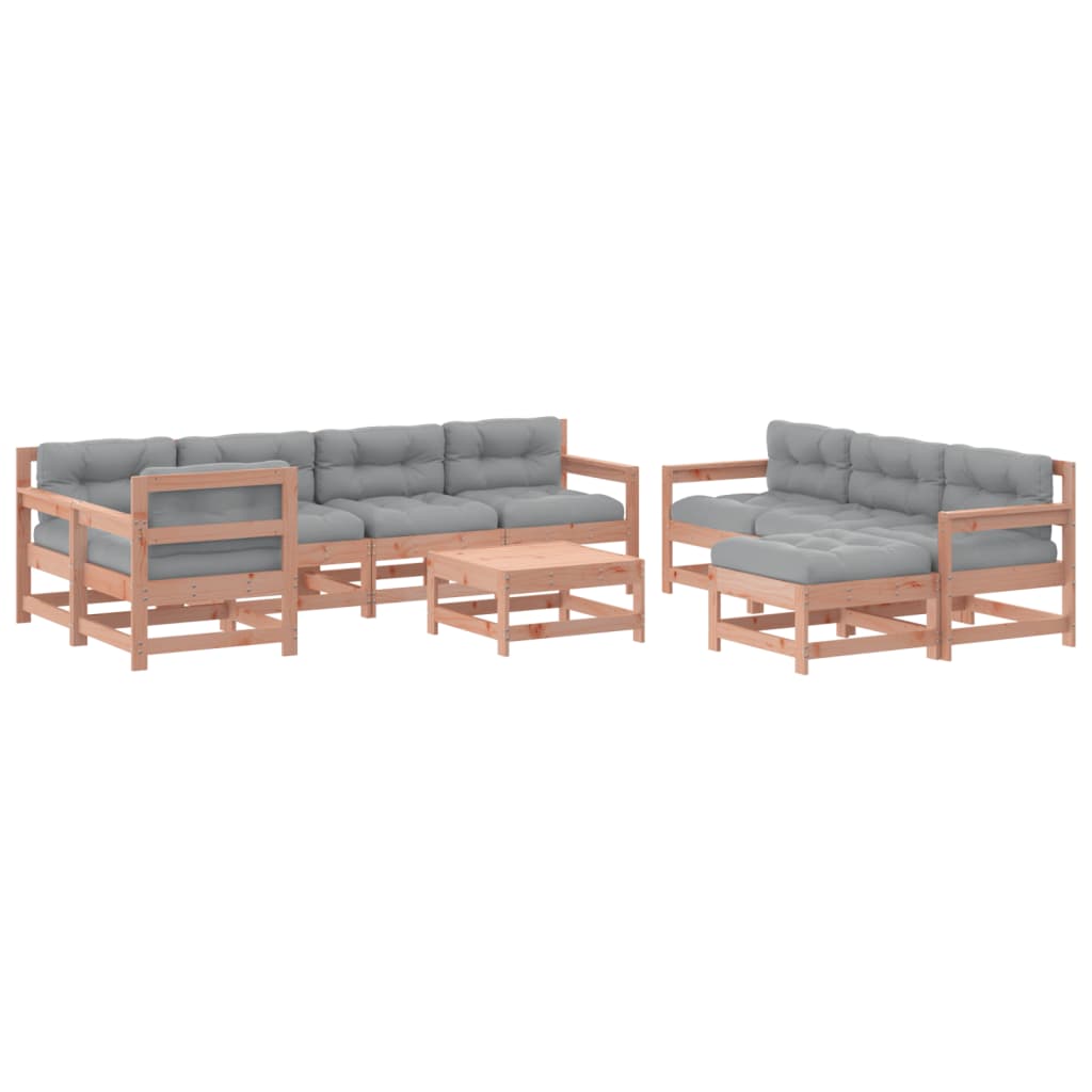 Set Divani Giardino 10pz con Cuscini Legno Massello di Douglas - immagine 2