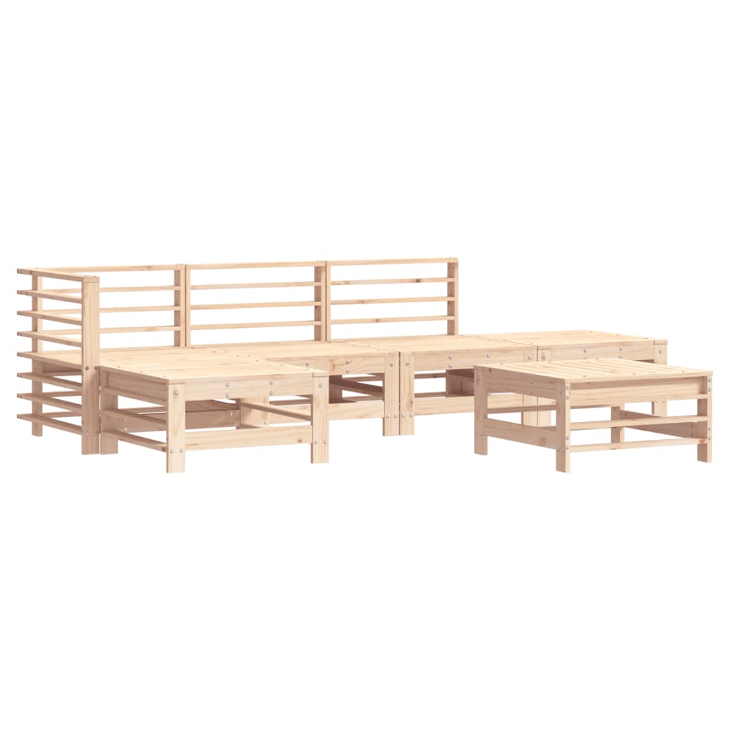 Set Salotto da Giardino 6 pz in Legno Massello di Pino - immagine 2