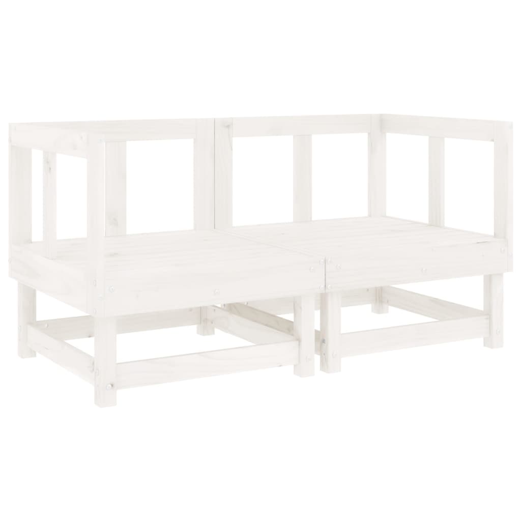 Set Salotto da Giardino 6 pz Bianco in Legno Massello di Pino - immagine 3