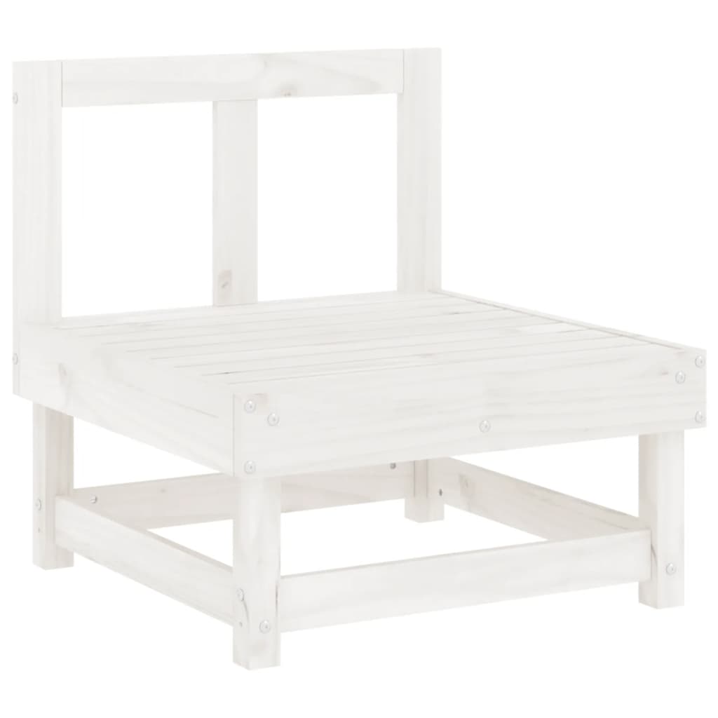 Set Salotto da Giardino 6 pz Bianco in Legno Massello di Pino - immagine 4