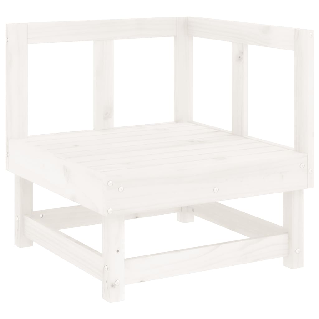 Set Salotto da Giardino 6 pz Bianco in Legno Massello di Pino - immagine 5
