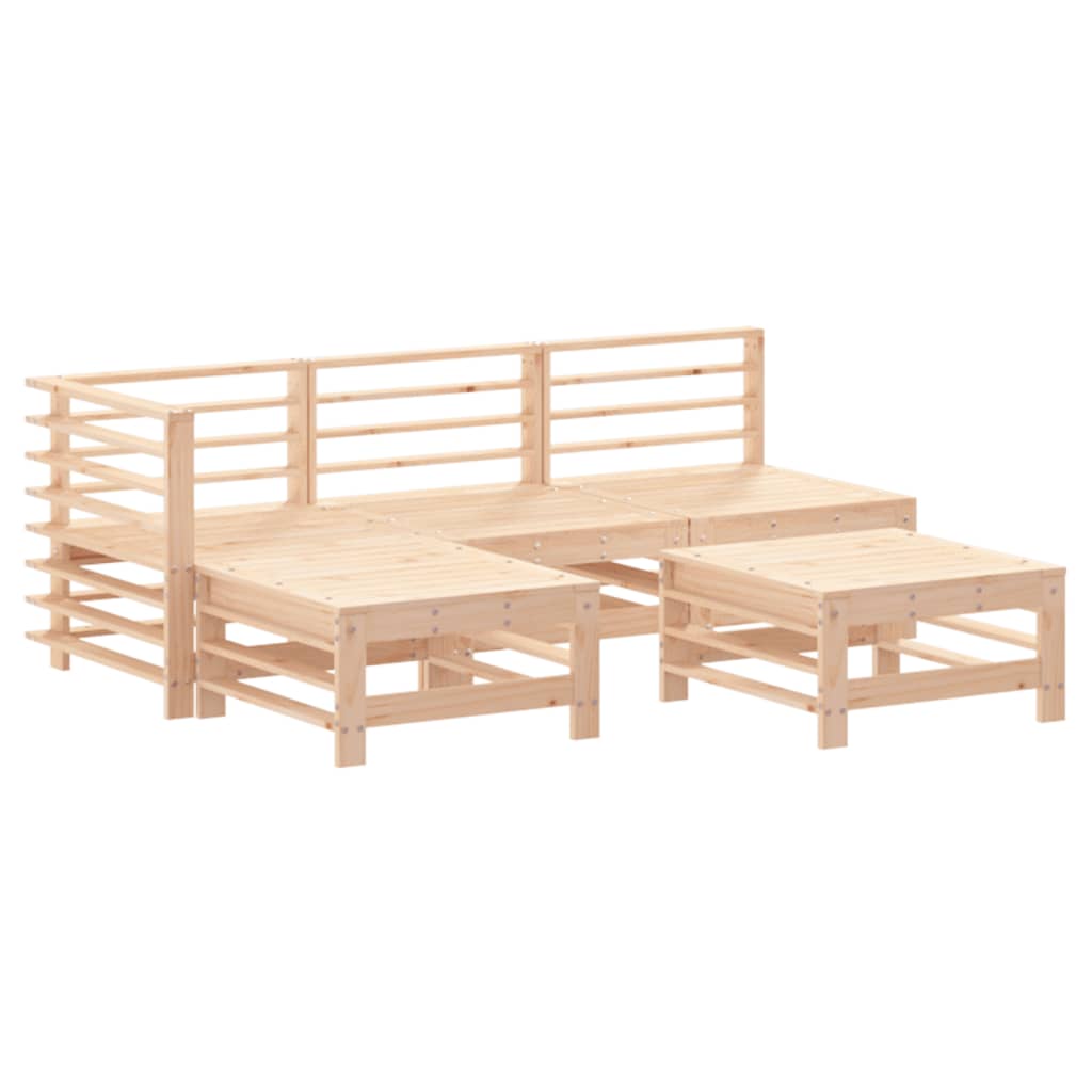 Set Salotto da Giardino 5 pz in Legno Massello di Pino - immagine 2