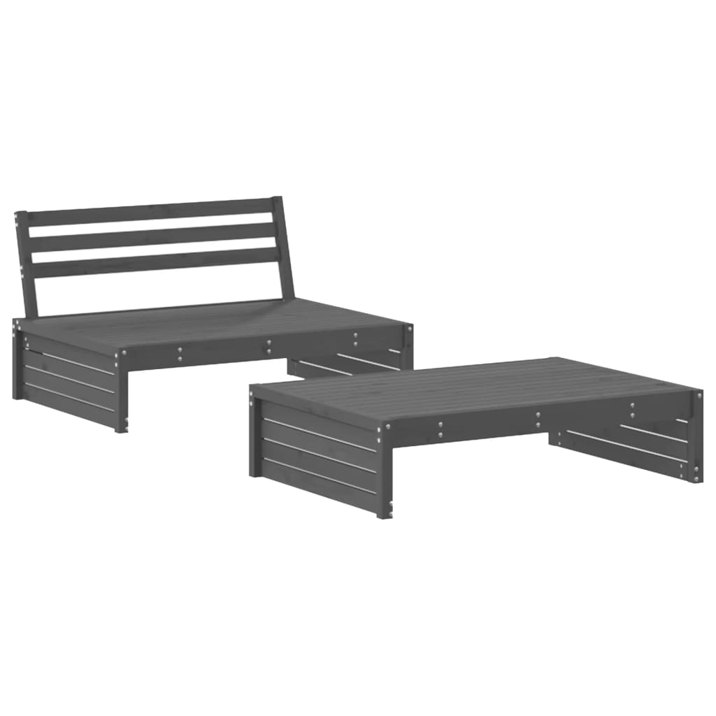 Set Salotto da Giardino 2 pz Bianco in Legno Massello di Pino - immagine 2