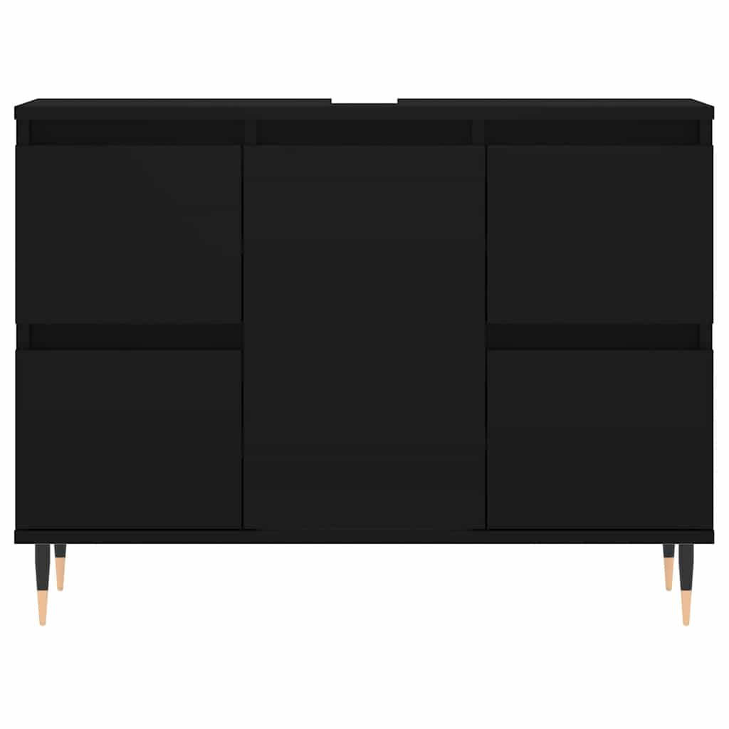 Mobile da Bagno Nero 80x33x60 cm in Legno Multistrato - immagine 4
