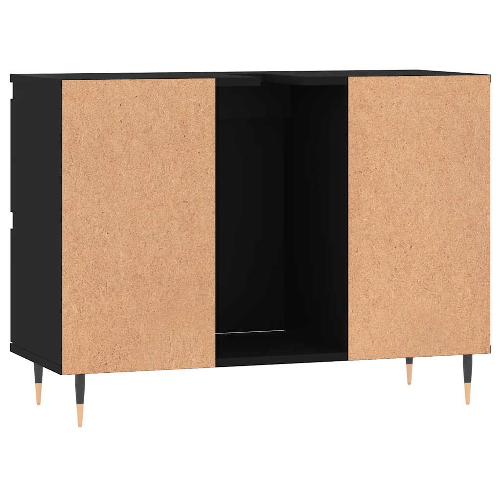 Mobile da Bagno Nero 80x33x60 cm in Legno Multistrato - immagine 6