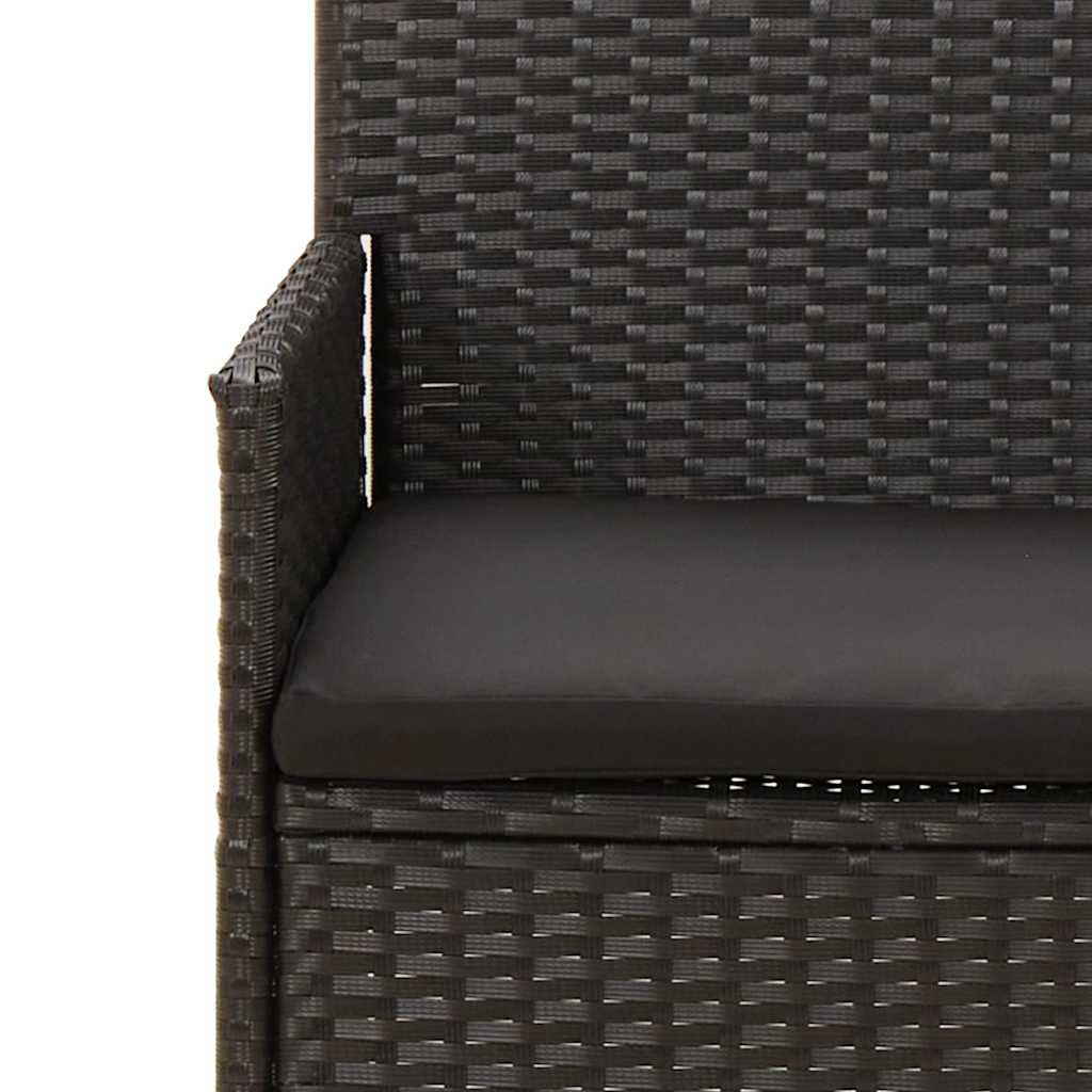 Set Divani da Giardino 4 pz con Cuscini Nero in Polyrattan - immagine 8