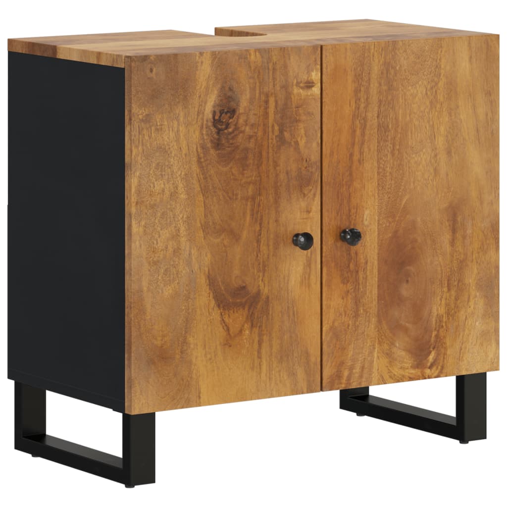 Mobile Lavabo 62x33x58cm Legno Massello Mango Legno Multistrato - immagine 2