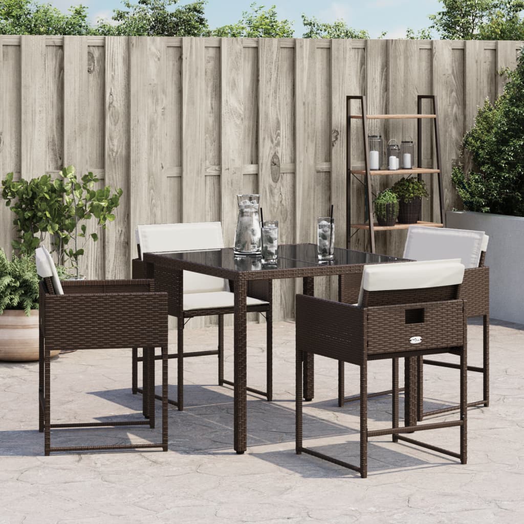 Sedie da Giardino con Cuscini 4 pz Nere in Polyrattan - immagine 3