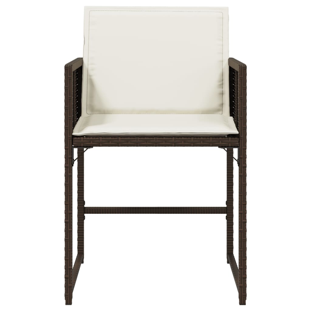 Sedie da Giardino con Cuscini 4 pz Nere in Polyrattan - immagine 4