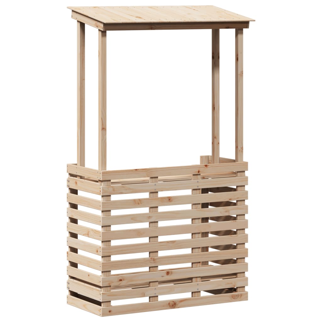 Tavolo Bar da Esterno con Tetto 112,5x57x195,5cm Legno Massello - immagine 2