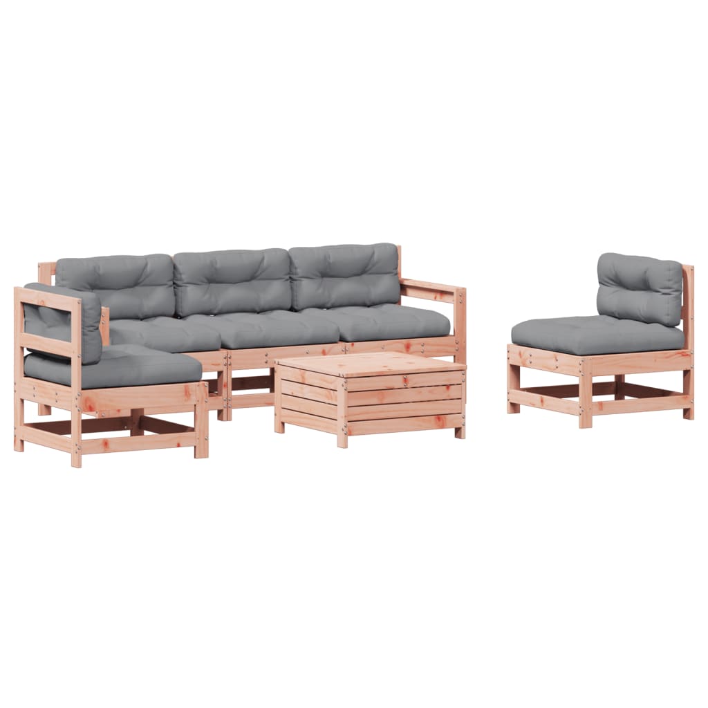 Set Divani Giardino 6 pz con Cuscini Legno Massello di Douglas - immagine 2
