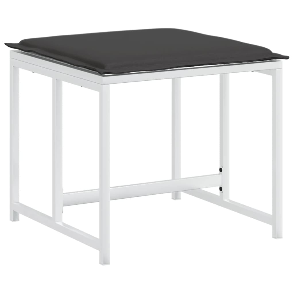 Set da Pranzo da Giardino 9 pz con Cuscini Bianco in Textilene - immagine 4